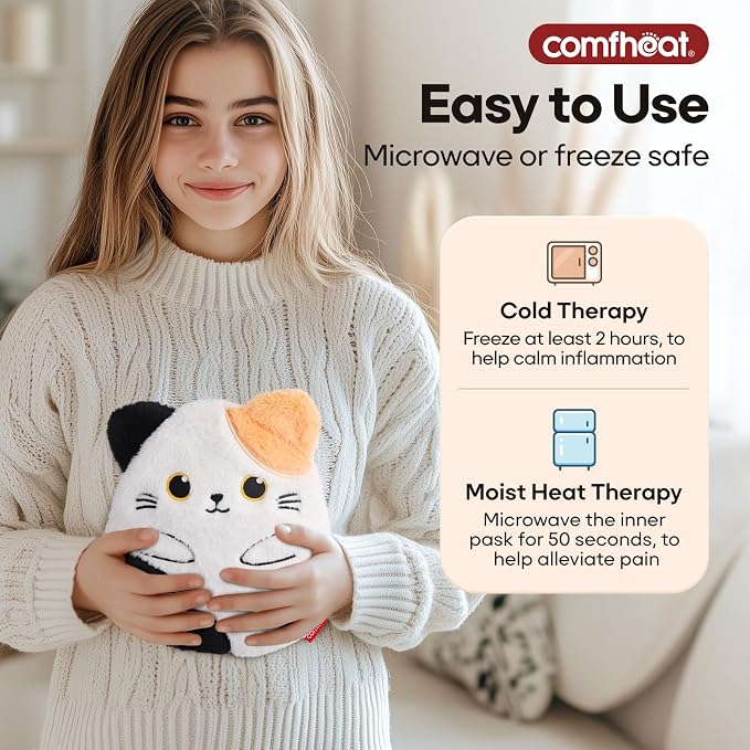 Cat Microwave Heating Pad for Period Cramps, Moist Heat Pack for Menstrual - Image 6