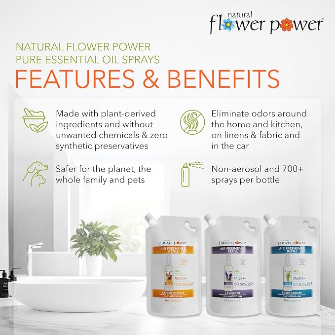 Natural Flower Power Air Freshener Spray Refills - Image 2