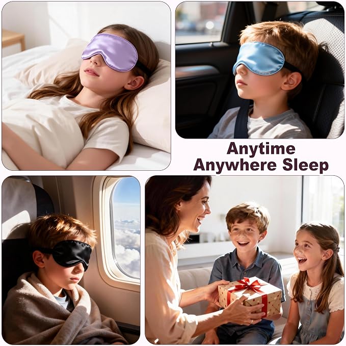 Kids Sleep Mask, Kids Eye Mask for Boys Girls, Kid Silk Eye Masks - Image 7