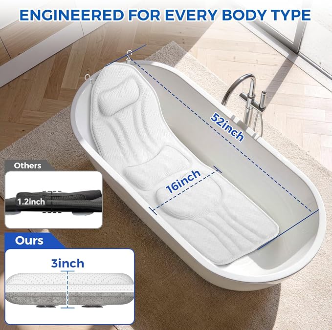 52" x 16" Full Body Bath Pillow - Image 5
