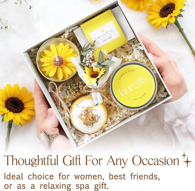 Birthday Gifts for Women – Yellow Sunshine Spa Gift Box, Luxury Bath & Self - Image 9