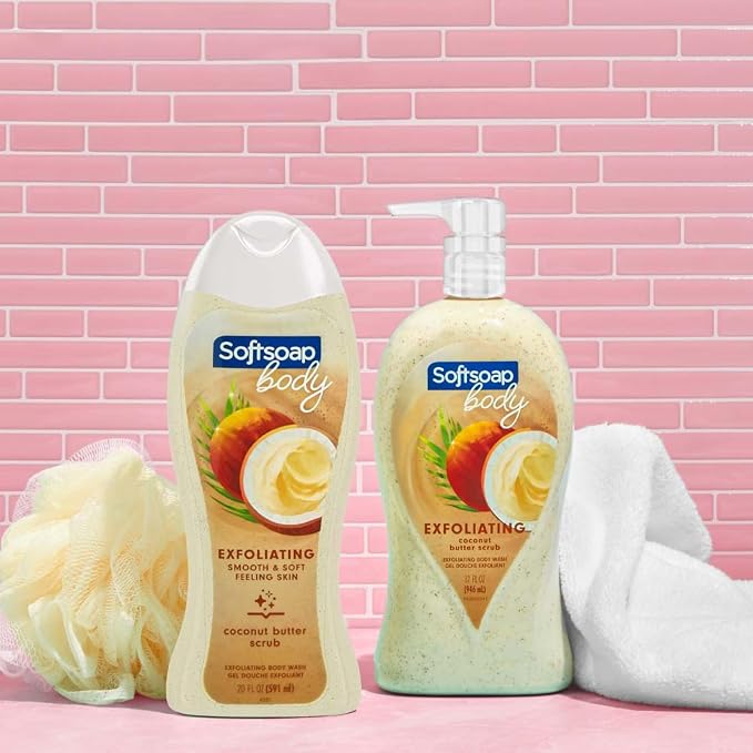 Softsoap Body Wash, Coconut Butter Scrub, Exfoliating Body Wash, 20 Ounce - Image 2