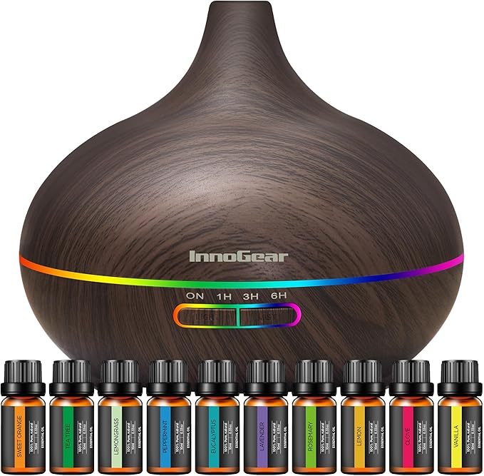InnoGear Aromatherapy Diffuser & 10 Essential Oils Set, 400ml Diffuser by InnoGear