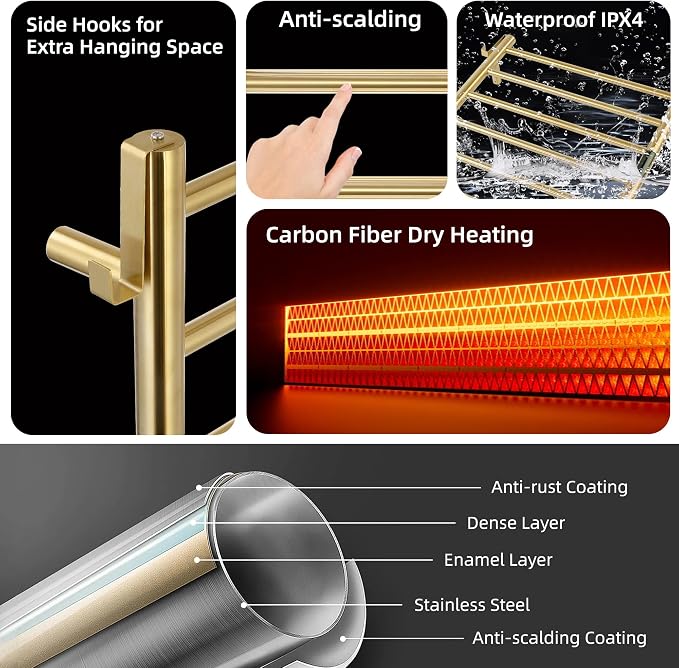 P&Dlusir Towel Warmer, Heated Towel Rack - Image 5