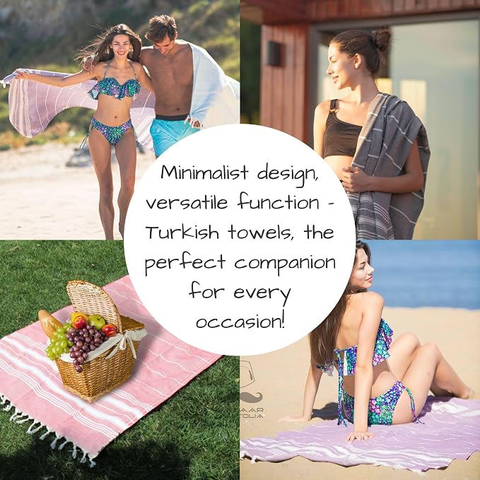 Bazaar Anatolia Turkish Beach Towel – 100% Cotton, Quick Dry, Sand Free Towel - Image 3