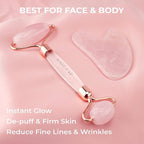 Kate Eve Rose Quartz Face Roller & Gua Sha Set – Luxury Facial Spa Gift - Image 10
