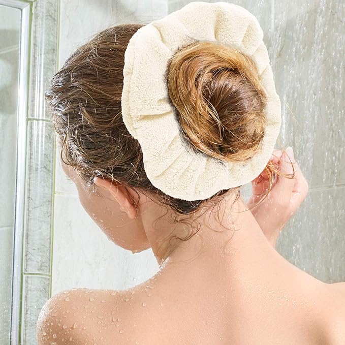 4 Pieces Large Towel Microfiber Drying Soft Scrunchies Thick Scrunchies Fuzzy - Image 5
