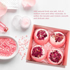 Dried Flower Bath Bombs Salt Balls, Rose Extract Essential Oils, Moisturizing - Image 5