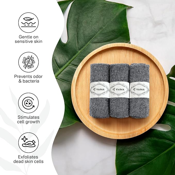 Yiclick Exfoliating Washcloth Towel, Japanese Exfoliating Bath Wash Cloth - Image 2