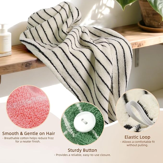 Jacquotha Cotton Hair Towels Wrap - Image 2