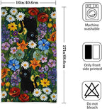 Accnicc 2 Pack Black Cat Bathroom Hand Towels Decorative Green Plant Daisy - Image 6
