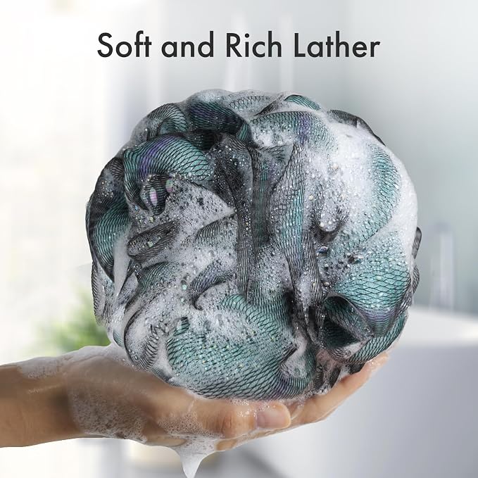 AmazerBath Charcoal Loofah Sponge, Shower Loofah 60g/PCS - Image 3