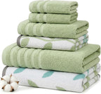 Modern Threads Natural Vine 6-Piece 100% Cotton Towel Set – Yarn Dyed Jacquard by ModernThreads