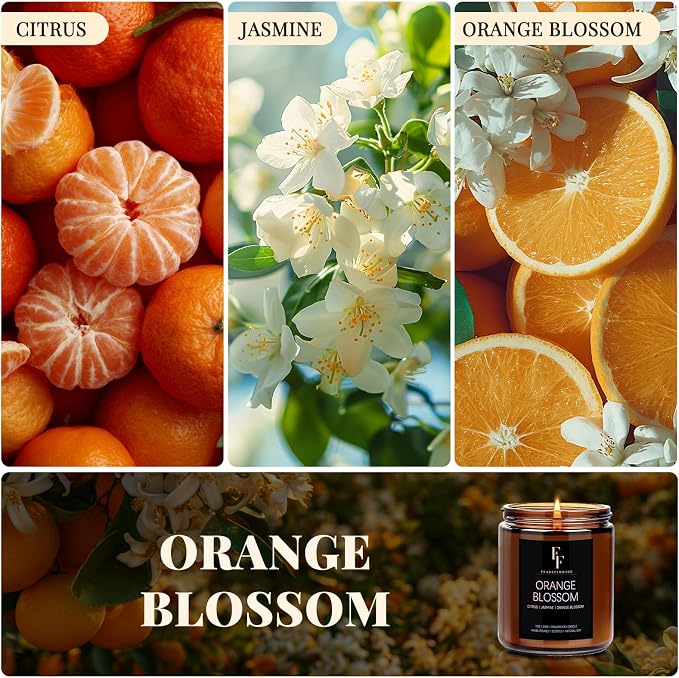 Orange Blossom Scented Candle for Home Soy Wax Candle, Aromatherapy Candle Gift - Image 3