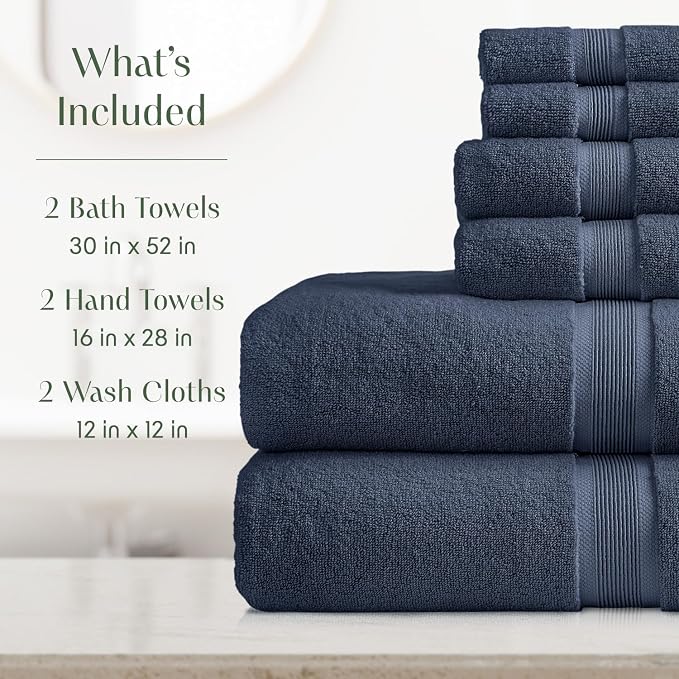 Springtree Home Luxury Viscose from Bamboo Bath Towel Set 6 Piece Set | 35% - Image 2