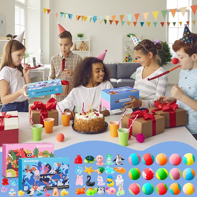 30 Kids Bath Bombs with Surprise Inside – Gift Set with 30 Unique Land & Sea - Image 7