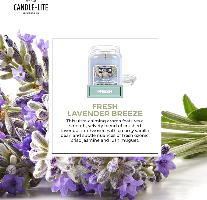 Candle-lite Scented Candles, Fresh Lavender Breeze, 18 oz Jar, Proudly Poured - Image 5