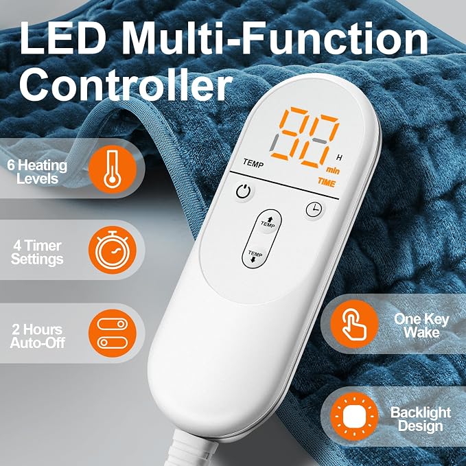 Heating Pad for Back, Electric Heating Pads for Cramps/Abdomen/Waist/Shoulder - Image 2