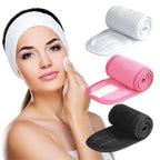 Denfany Spa Headband 3 Pack Ultra Soft Adjustable Face Wash Headband by EssentialLife