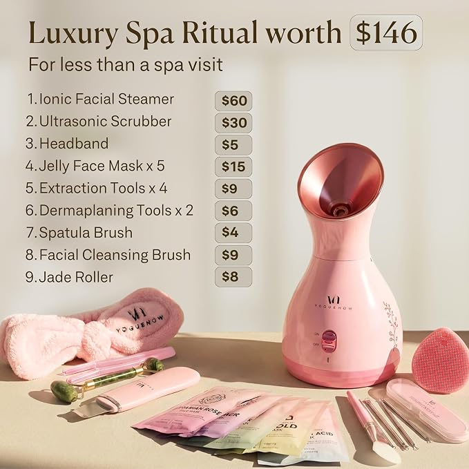 Facial Steamer Spa Kit with Complimentary 17 Skin Care Tools | Face Steamer - Image 3