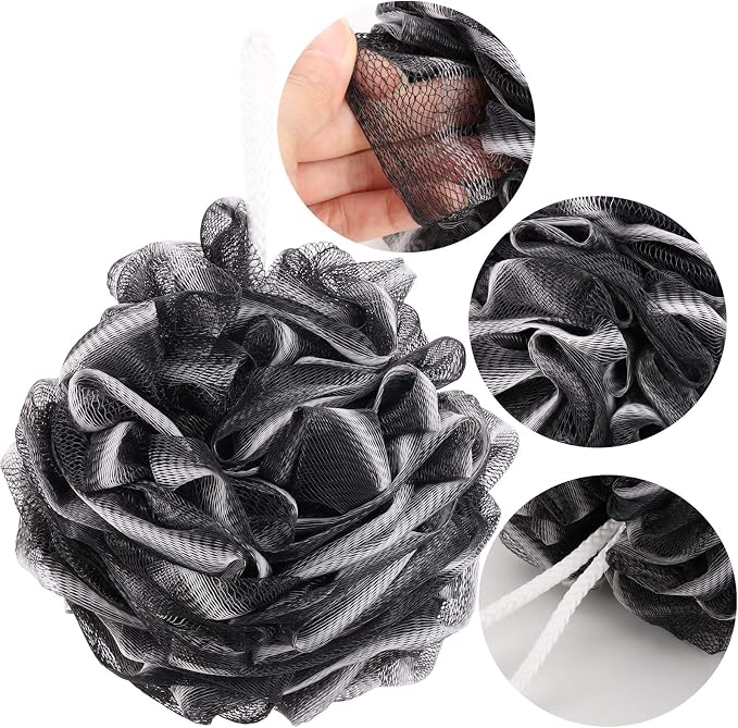 BTYMS 4 Pieces Shower Loofahs Bath Scrunchies 75g/pcs Large Bath Sponge Body - Image 2