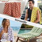 Jacquotha Checkered Bath Towels Set of 4-100% Cotton Towels - Image 5