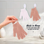 4 Pairs Exfoliating Gloves, 100% Nylon, Dual Texture Body Scrub - Image 7