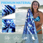 2 Pack Microfiber Beach Towel, Sand-Free Quick Drying Camping Super Absorbent - Image 3