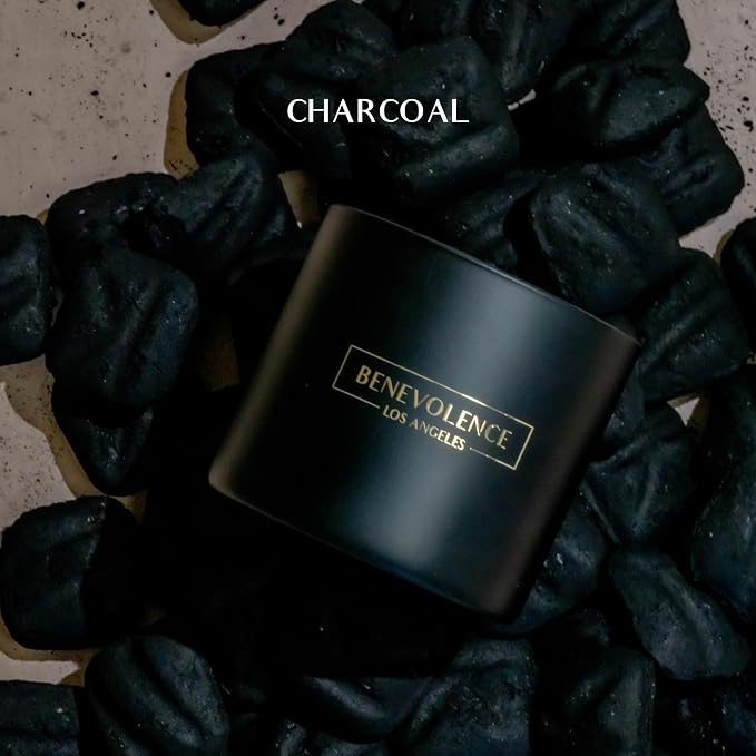 Benevolence LA 3 Wick Candle, Charcoal Large Scented Candle | Soy Candles | - Image 3