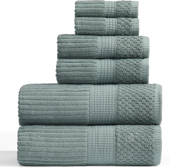 Springtree Home 100% Cotton Bath Towel Set | 6 Piece Set | Absorbent & by SpringtreeHome