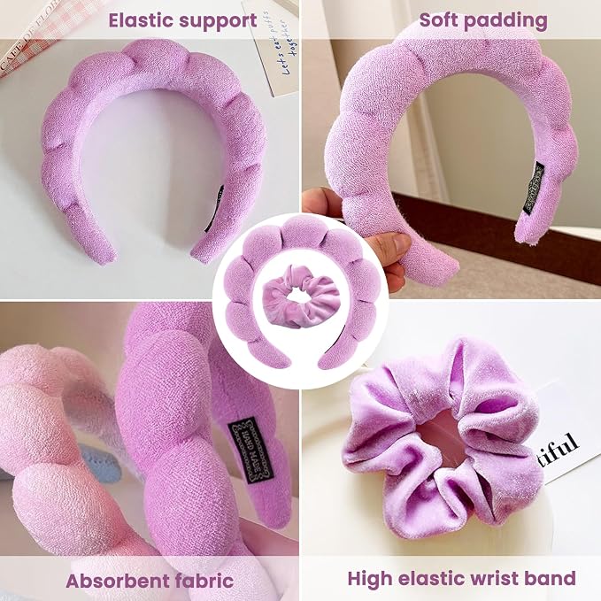 4 Pcs Skincare Headband Set, Face Washing Headband - Image 2