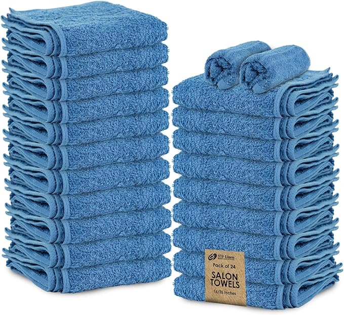 24 Pack Navy Blue Hand Towel 100% Cotton Spa Towel – 16x26 inches Highly by STFLinen