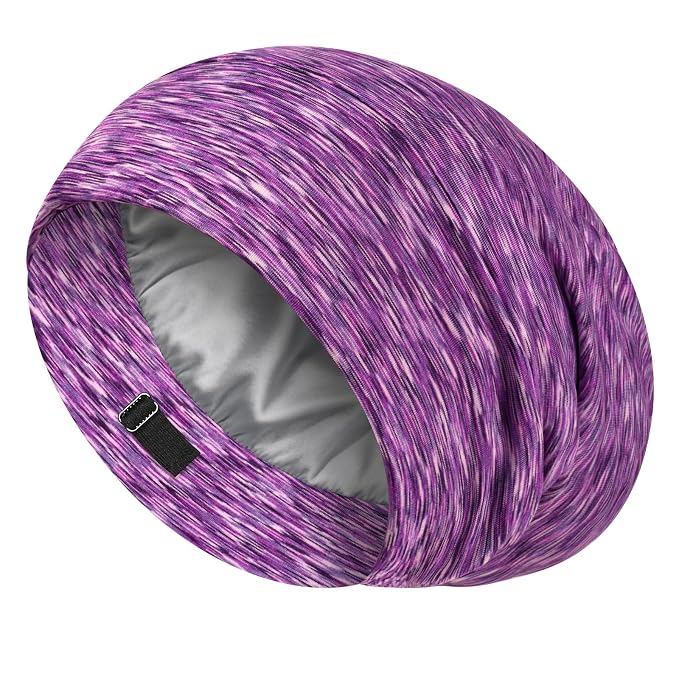 LULUSILK Mulberry Silk Lined Sleep Cap, No More Frizzy Tangled Hair, Stay On by LULUSILK