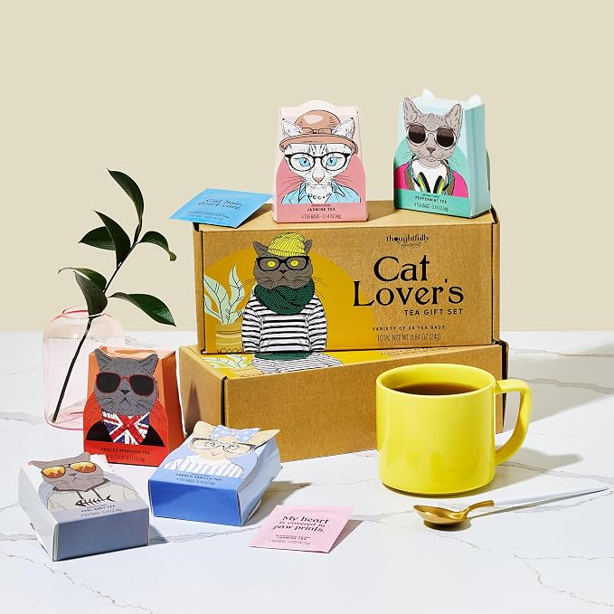 Thoughtfully Gourmet Cat Lover's Tea Gift Set: Includes 24 Teas in 6 Flavors - Image 4