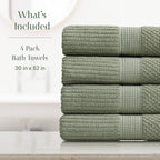 Springtree Home 100% Cotton Bath Towel Set of 4 | Super Soft & Absorbent - Image 2