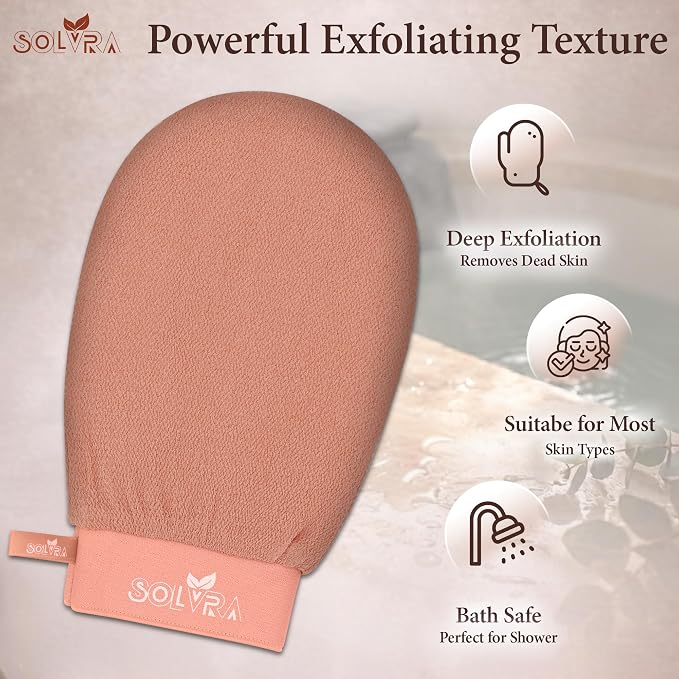 Exfoliating glove for Shower & Exfoliating body scrubber– 100% Vegan Viscose - Image 3