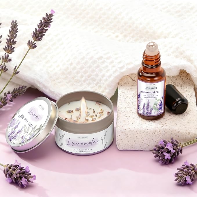 Gifts for Women, Lavender Bath and Body Gift Basket Relaxing Spa Self Care Gift - Image 5