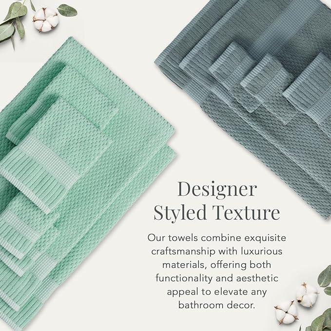 NY Loft 100% Cotton Hand Towel 6 Pack | Super Soft & Absorbent Quick-Dry Hand - Image 5