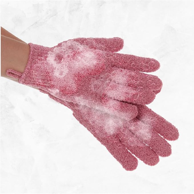 4 Pairs Exfoliating Gloves, 100% Nylon, Dual Texture Body Scrub - Image 4