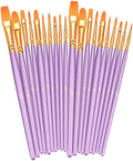 BOSOBO Paint Brushes Set, 2 Pack 20 Pcs Round Pointed Tip Paintbrushes Nylon by ArtistPaintBrushesSet