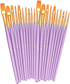 BOSOBO Paint Brushes Set, 2 Pack 20 Pcs Round Pointed Tip Paintbrushes Nylon by ArtistPaintBrushesSet