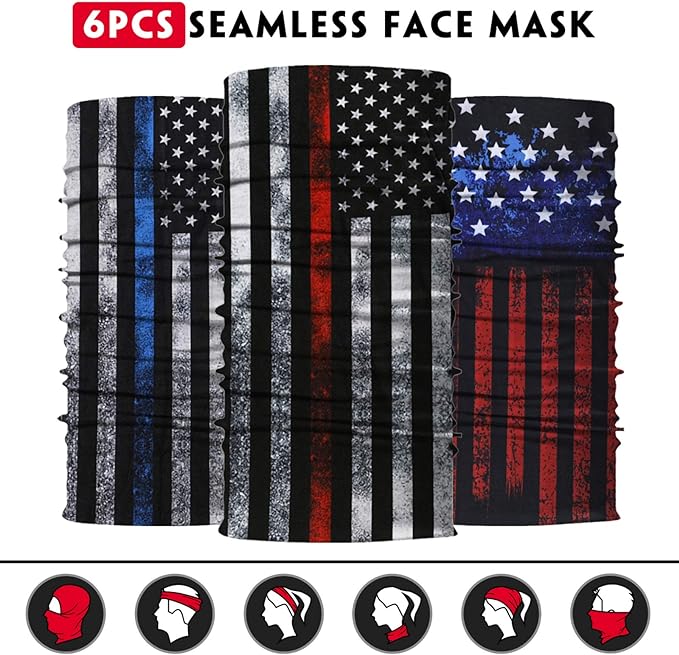 Venswell Neck Gaiter Face Mask Men Women, Seamless Bandana Rave Face Cover - Image 3