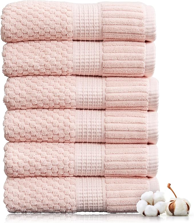 NY Loft 100% Cotton Hand Towel 6 Pack | Super Soft & Absorbent Quick-Dry Hand by NYLoft
