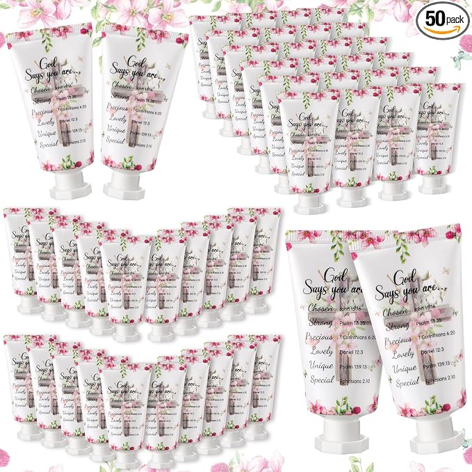 50 Pack Christian Hand Lotion Bulk Gifts by Heigble
