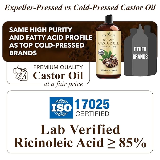 Handcraft Blends Organic Castor Oil 16 Fl Oz | 100% Pure and Natural | Premium - Image 2