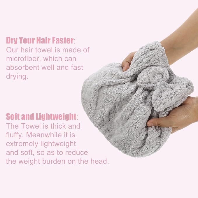 VOCOSTE Diamond Shape Hair Drying Towel Dry Cap, Quick Drying, Lightweight - Image 3