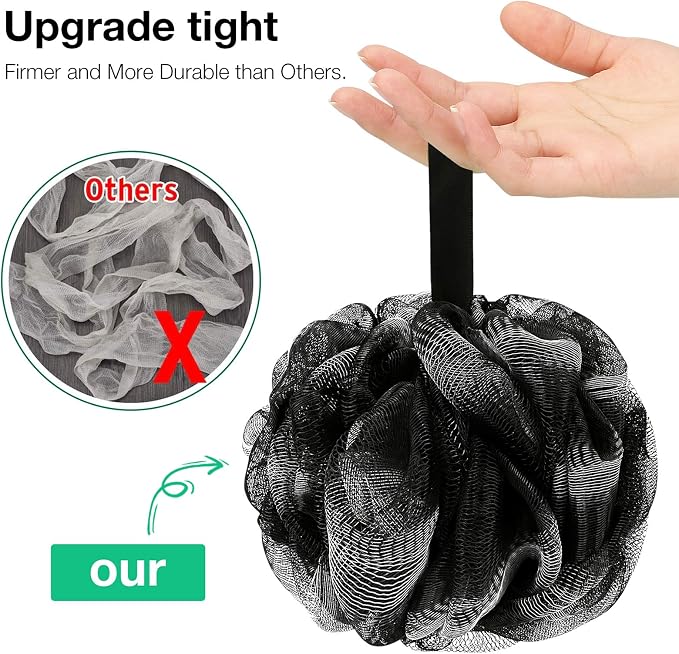 DadyMart Bath Shower Loofah Sponge 60g Bath Mesh Pouf Shower Ball Body Scrubber - Image 3