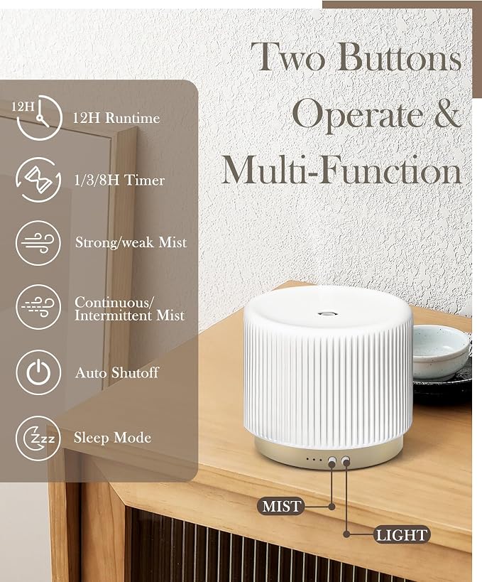 Essential Oil Diffuser - 280ml Ceramic Diffuser - Image 2