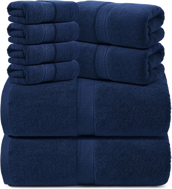 REDKISS Towels 8 Piece Luxury Bath Towel Set, 2 Bath Sheets, 2 Hand Towels by REDKISSOnline