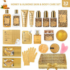 32 Pcs Mother's Day Gift for Mom, Honey & Almond Bath & Body Gift Basket for - Image 2